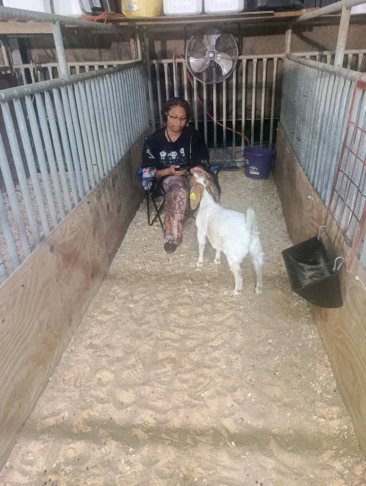 Symone with Sayter in pen