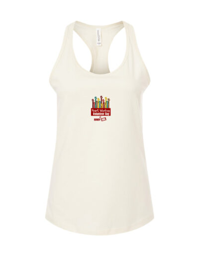 Mock up of the Heart Working Volunteer Day shirt - women's tank top version front