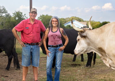 Tommy and Renee with cows