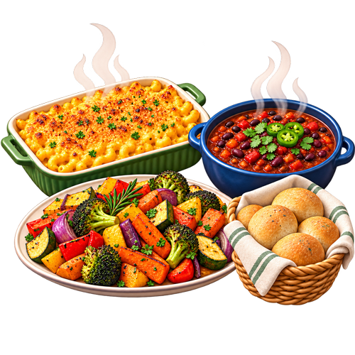 Vegan-Potluck-Cooked-Table Cooked vegan food icon